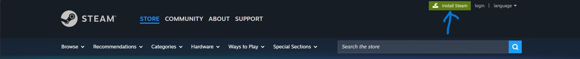 Steam Install Button